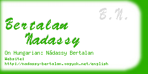 bertalan nadassy business card