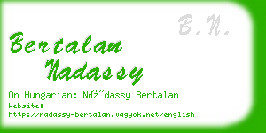 bertalan nadassy business card